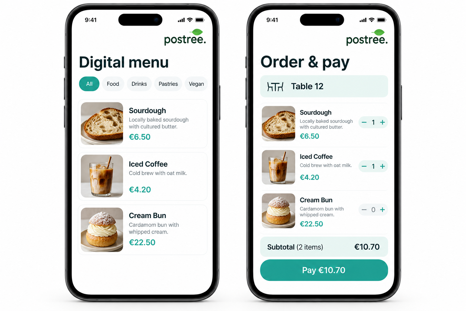 Woman ordering food from a restaurant menu on her smartphone